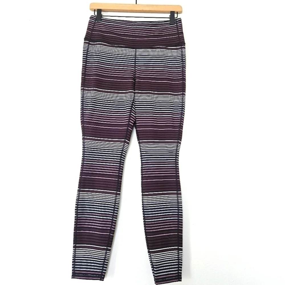 Athleta purple stripe expanse chaturangs leggins size M